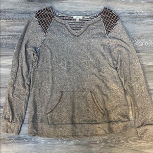 Kori Heather Brown Sweatshirt with Brown Details